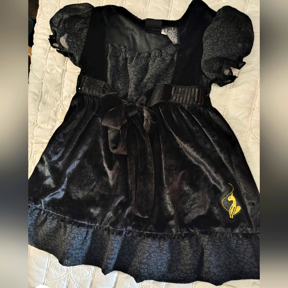 Black Velvet Baby Phat Dress With Gold Embroidery
